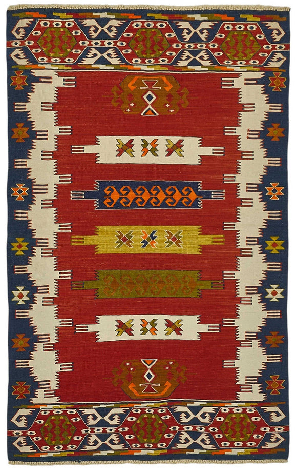 4x6 Handwoven Oushak Kilim Rug - 50467