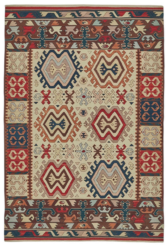 4x6 Handwoven Oushak Kilim Rug - 50468