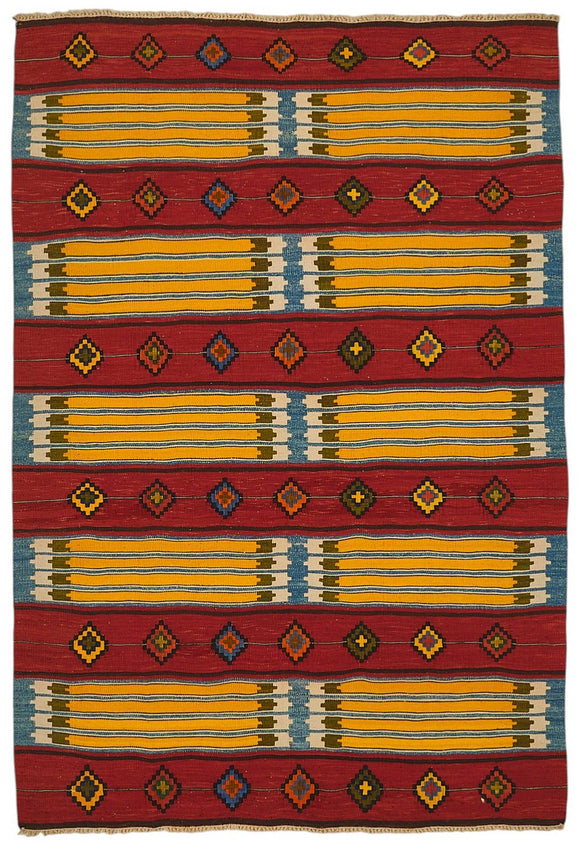 4x6 Handwoven Oushak Kilim Rug - 50469