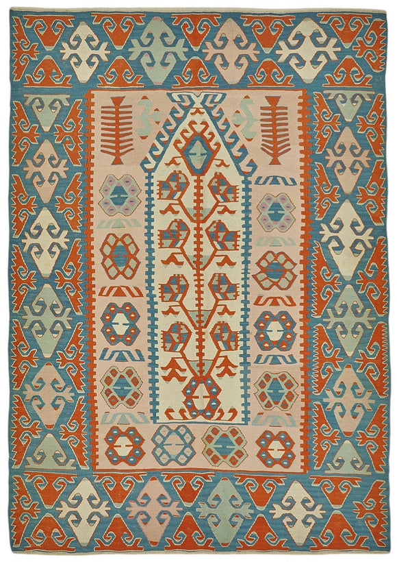 4x6 Handwoven Oushak Kilim Rug - 50470