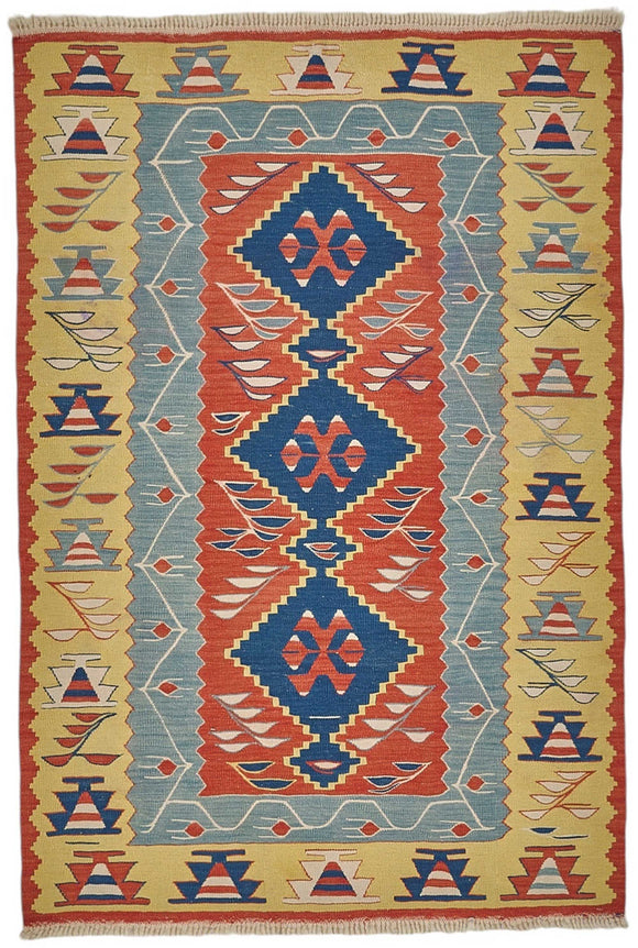 4x5 Handwoven Oushak Kilim Rug - 50471