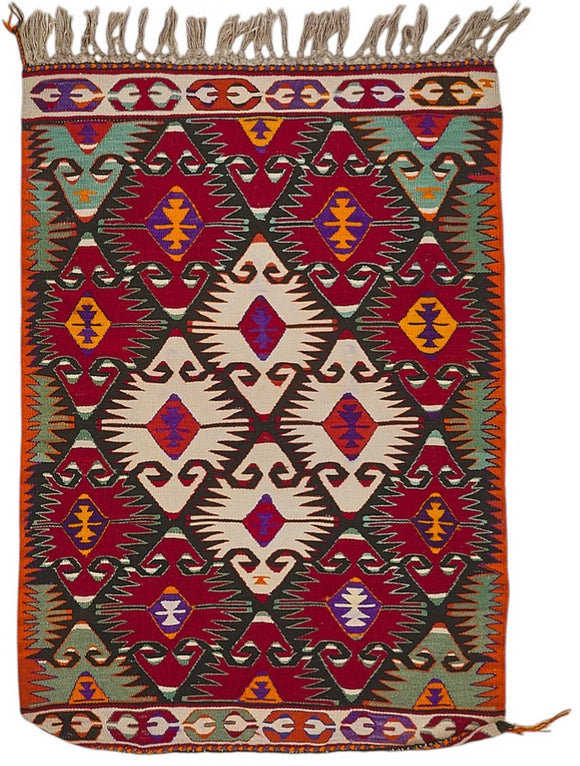 3x4 Handwoven Oushak Kilim Rug - 50472