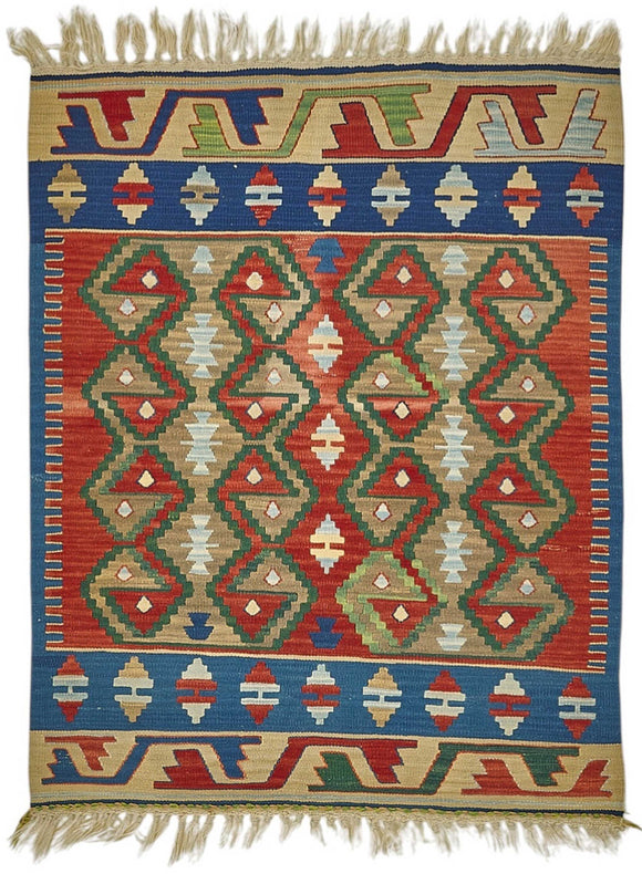 3x4 Handwoven Oushak Kilim Rug - 50473