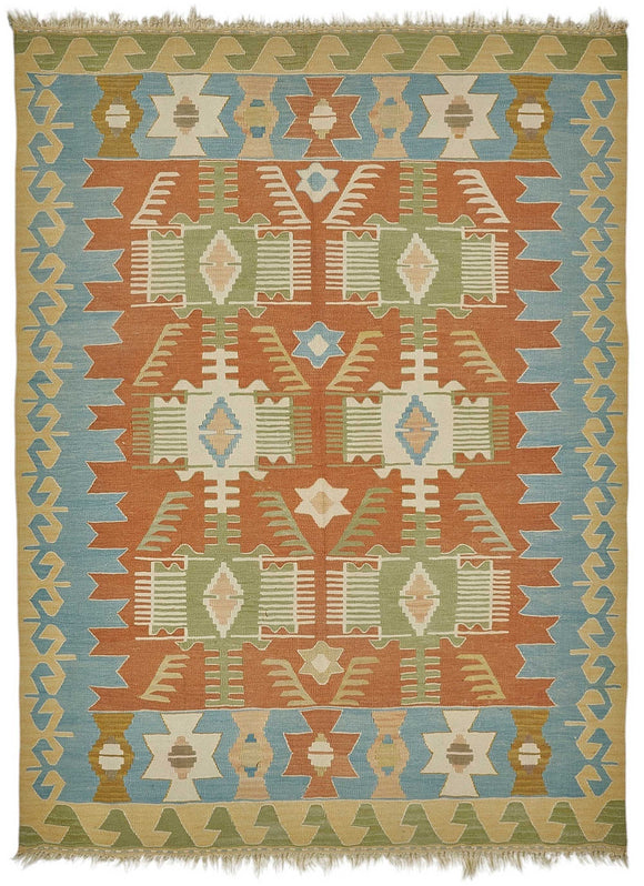 5x7 Handwoven Oushak Kilim Rug - 50474