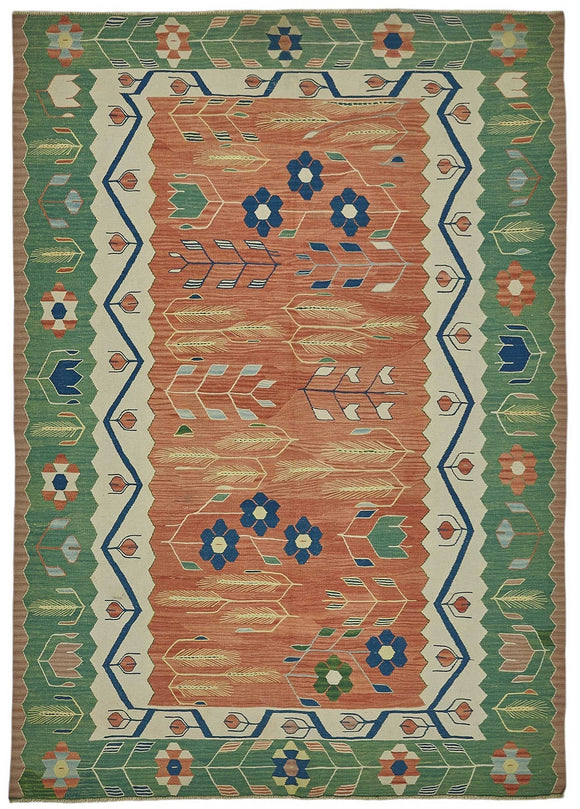 6x8 Handwoven Oushak Kilim Rug - 50475