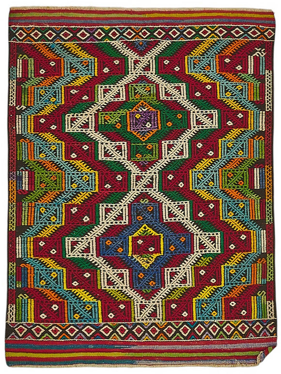 3x4 Handwoven Oushak Kilim Rug - 50476