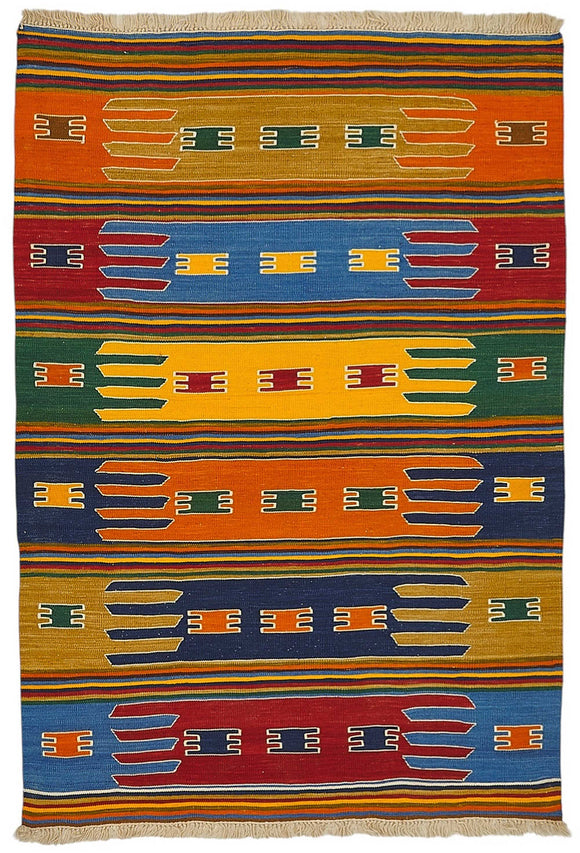 4x5 Handwoven Oushak Kilim Rug - 50477