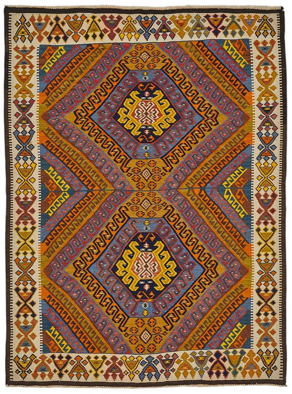 4x6 Handwoven Oushak Kilim Rug - 50481