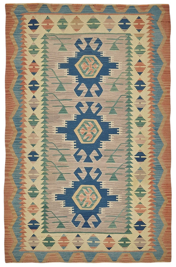 4x6 Handwoven Oushak Kilim Rug - 50482