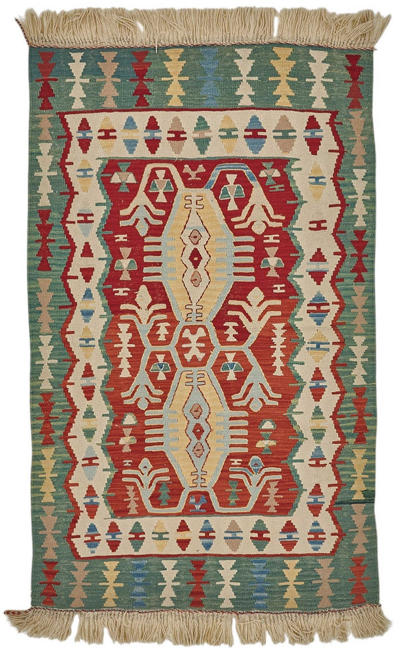 4x6 Handwoven Oushak Kilim Rug - 50484