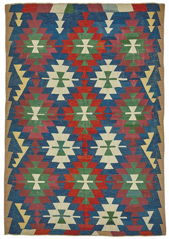 7x10 Handwoven Oushak Kilim Rug - 50501
