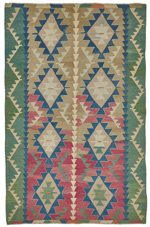 7x10 Handwoven Oushak Kilim Rug - 50502