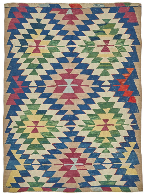 7x9 Handwoven Oushak Kilim Rug - 50506