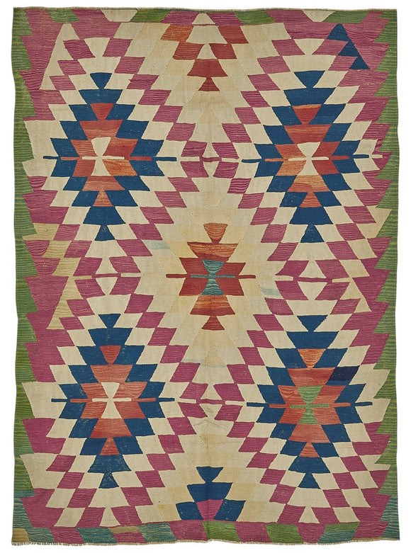 6x9 Handwoven Oushak Kilim Rug - 50508