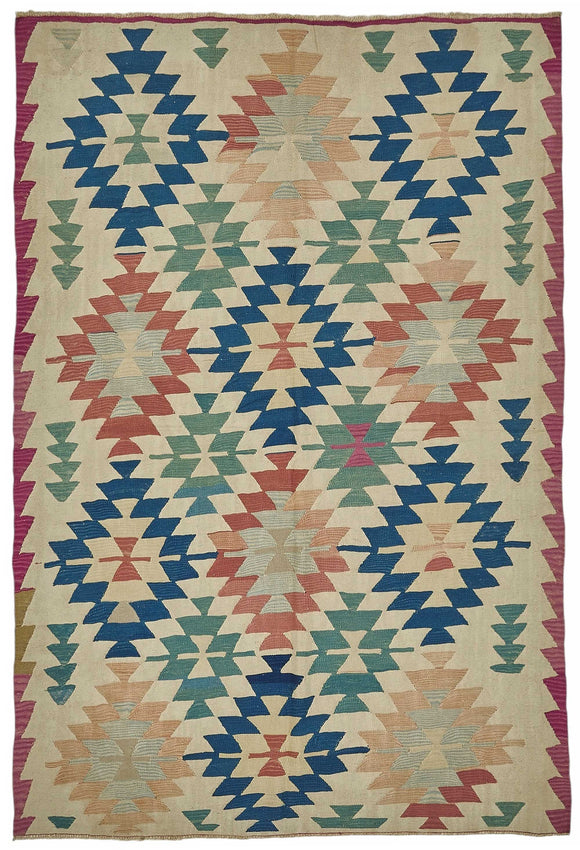 6x9 Handwoven Oushak Kilim Rug - 50516