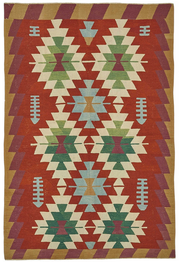 6x9 Handwoven Oushak Kilim Rug - 50517