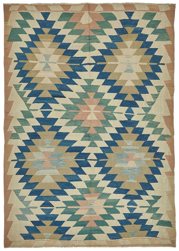 6x9 Handwoven Oushak Kilim Rug - 50518