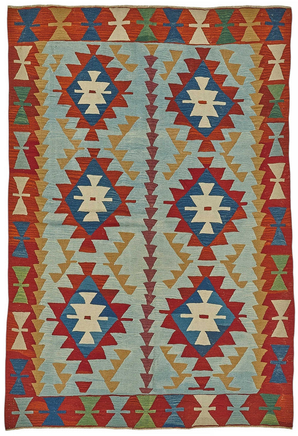 6x8 Handwoven Oushak Kilim Rug - 50520