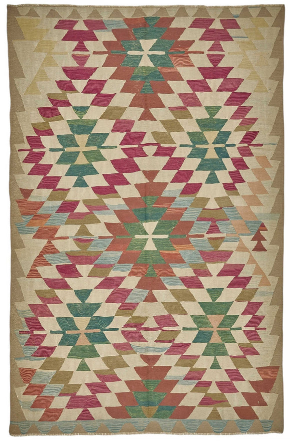 6x9 Handwoven Oushak Kilim Rug - 50521