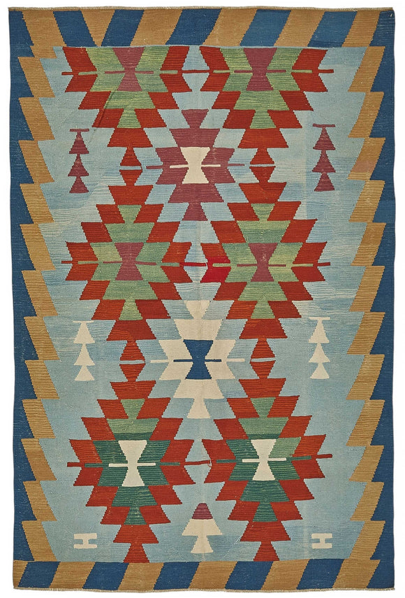 6x9 Handwoven Oushak Kilim Rug - 50522