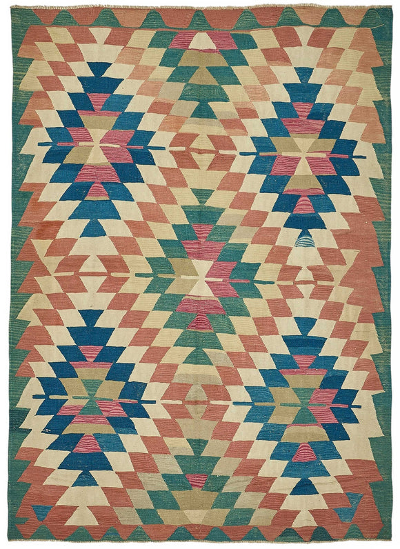 7x9 Handwoven Oushak Kilim Rug - 50525