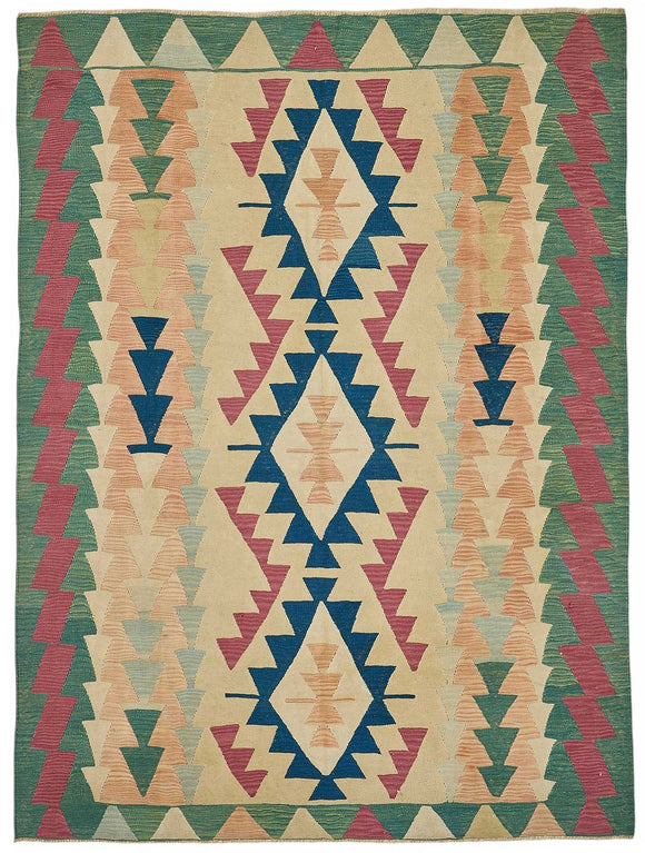 6x8 Handwoven Oushak Kilim Rug - 50527