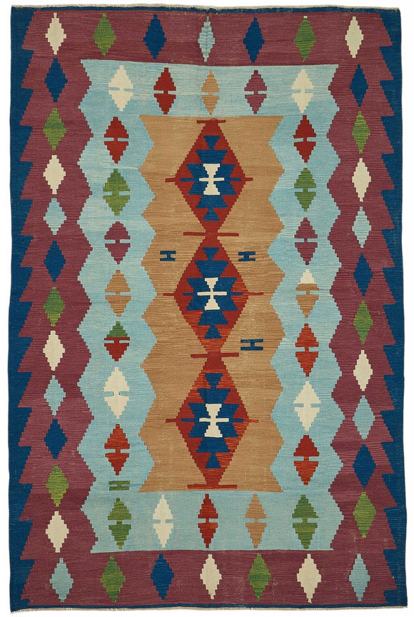 7x10 Handwoven Oushak Kilim Rug - 50530