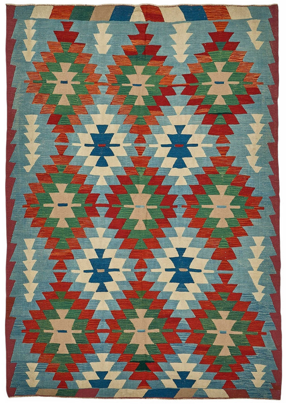 7x9 Handwoven Oushak Kilim Rug - 50534