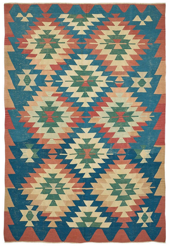 5x8 Handwoven Oushak Kilim Rug - 50536