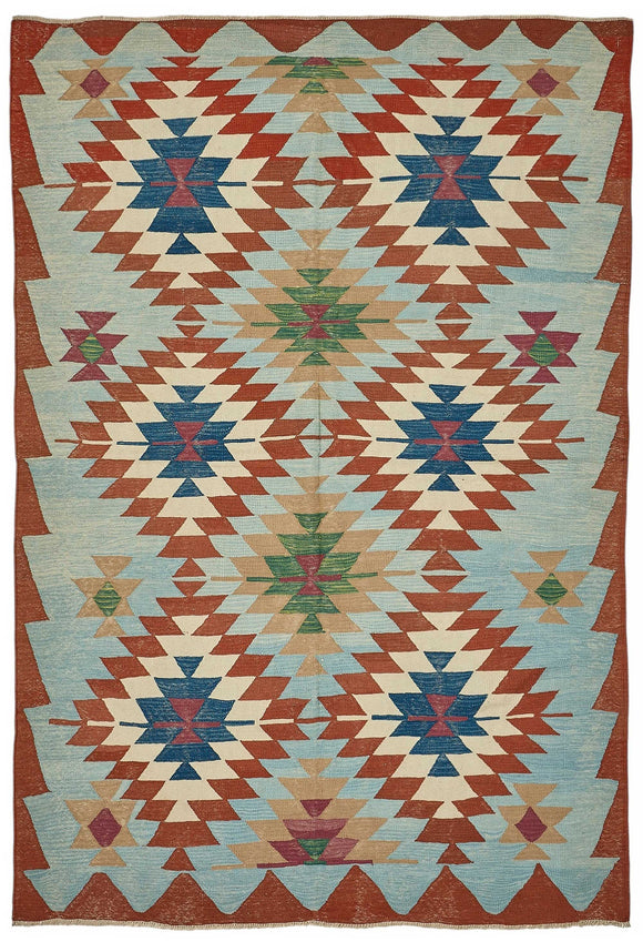 6x10 Handwoven Oushak Kilim Rug - 50538