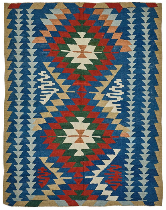 7x9 Handwoven Oushak Kilim Rug - 50539