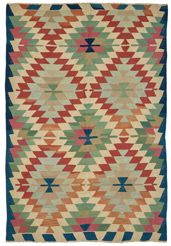 6x8 Handwoven Oushak Kilim Rug - 50540