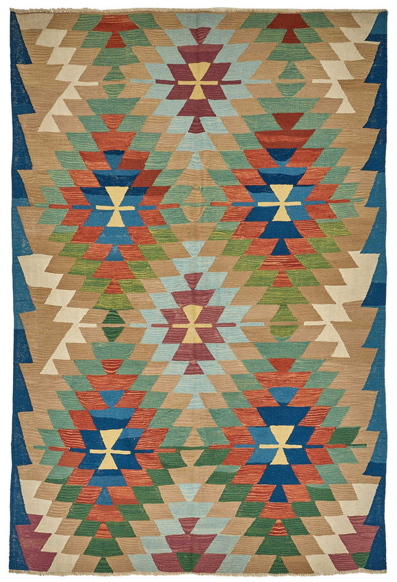 6x9 Handwoven Oushak Kilim Rug - 50556