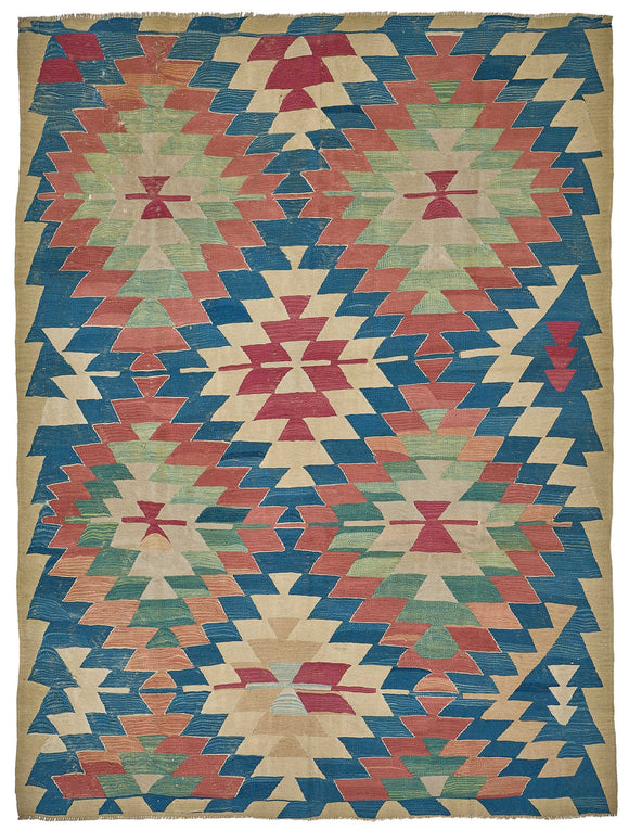7x9 Handwoven Oushak Kilim Rug - 50559