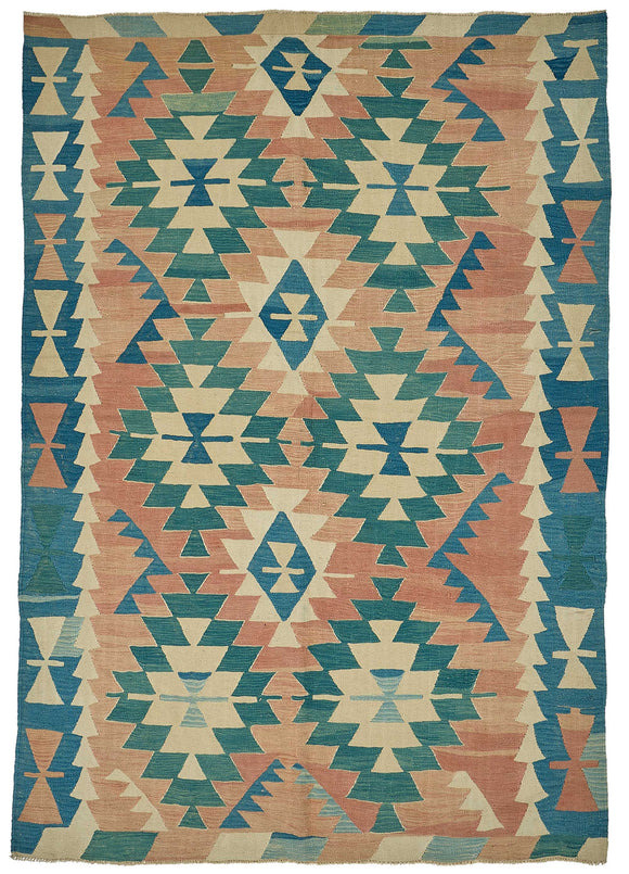 6x9 Handwoven Oushak Kilim Rug - 50562