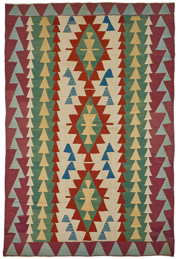 7x11 Handwoven Oushak Kilim Rug - 50566