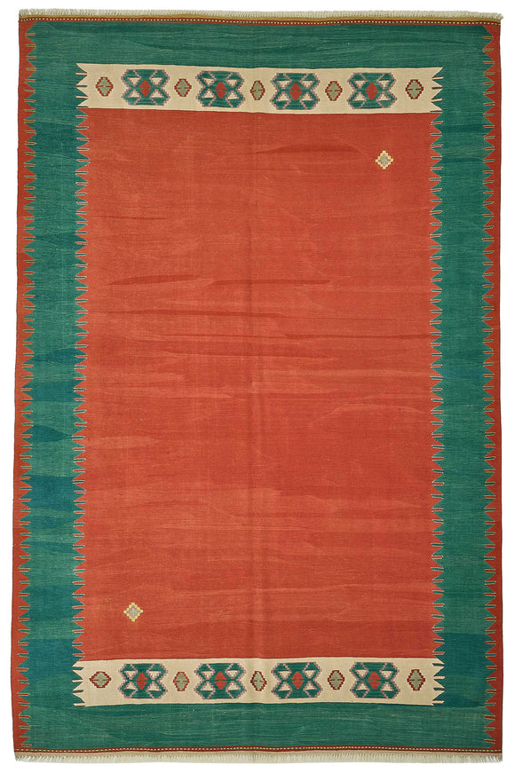 6x9 Handwoven Oushak Kilim Rug - 50572