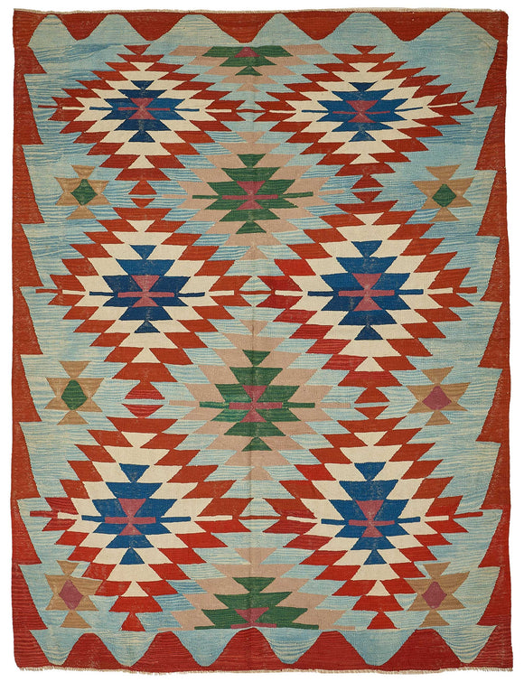 6x8 Handwoven Oushak Kilim Rug - 50574