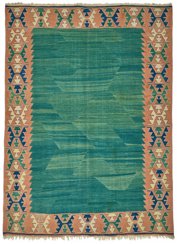 6x8 Handwoven Oushak Kilim Rug - 50575