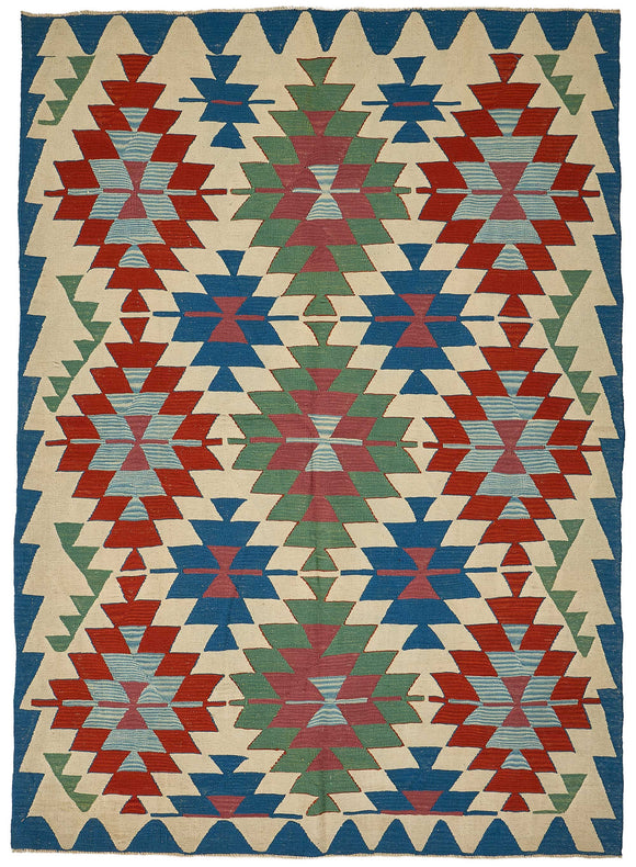 6x8 Handwoven Oushak Kilim Rug - 50579