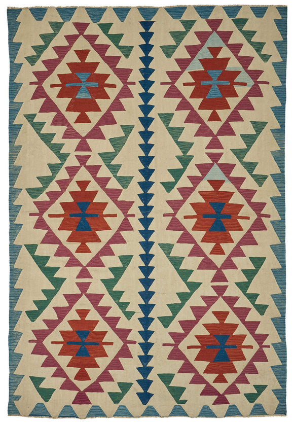 6x9 Handwoven Oushak Kilim Rug - 50581