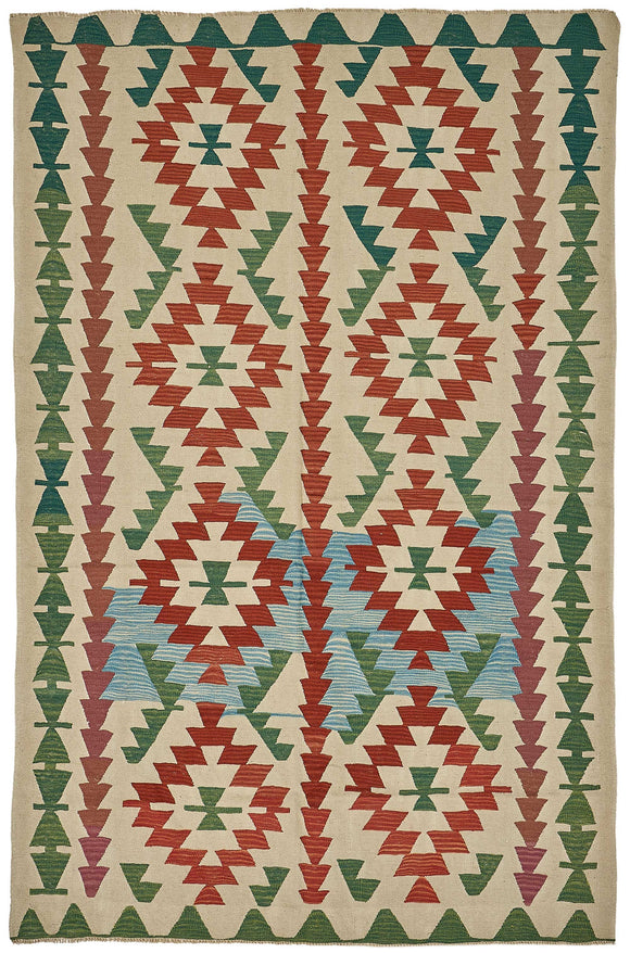 6x9 Handwoven Oushak Kilim Rug - 50582