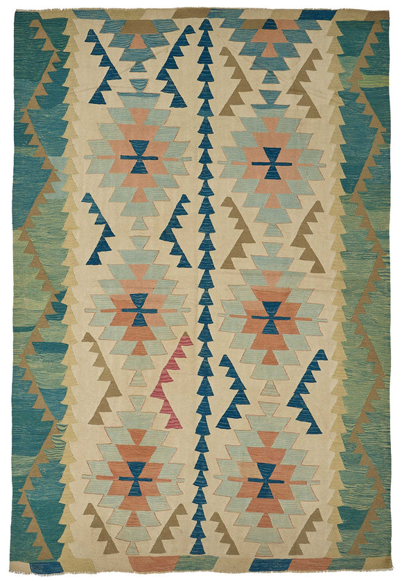 7x10 Handwoven Oushak Kilim Rug - 50584