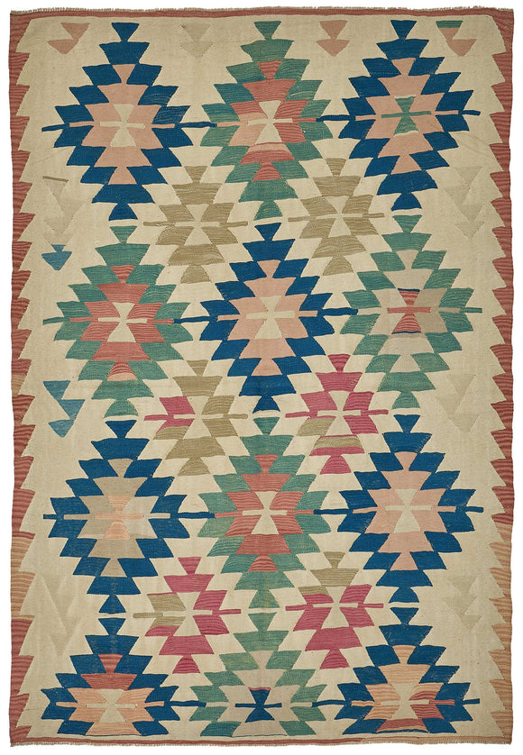 6x9 Handwoven Oushak Kilim Rug - 50587