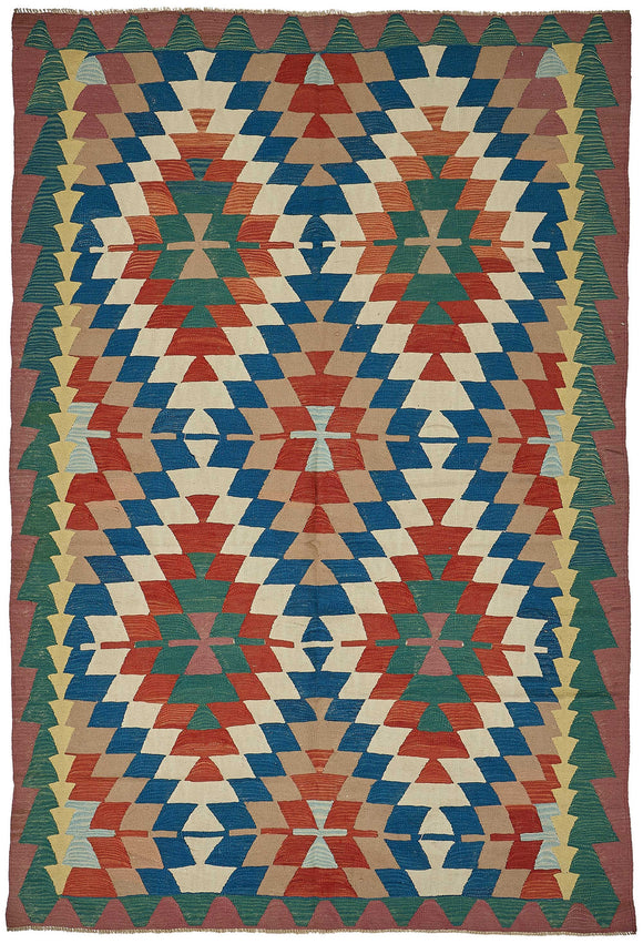 7x10 Handwoven Oushak Kilim Rug - 50589