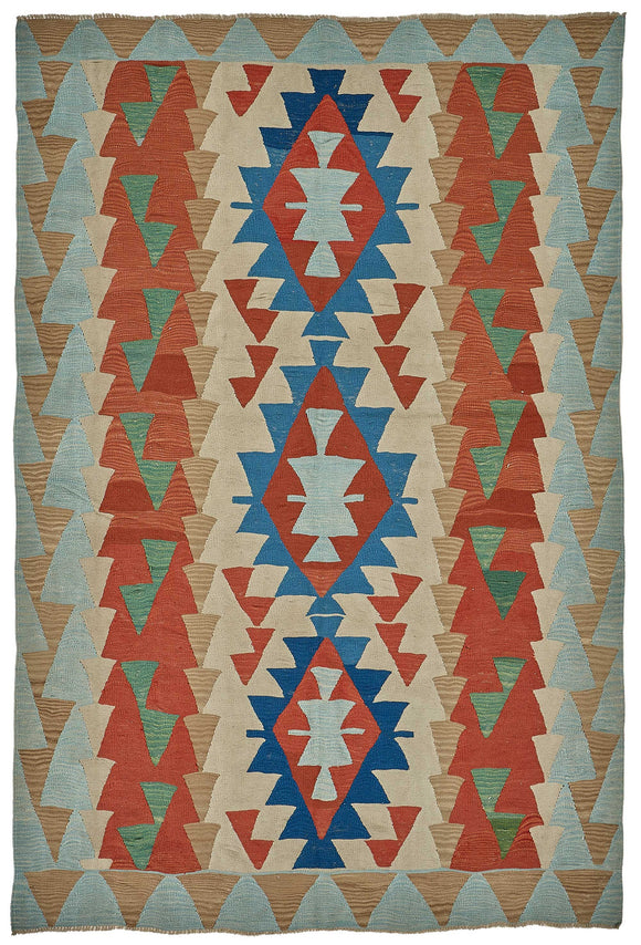 6x9 Handwoven Oushak Kilim Rug - 50597