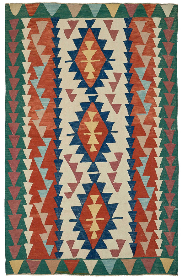 6x9 Handwoven Oushak Kilim Rug - 50598
