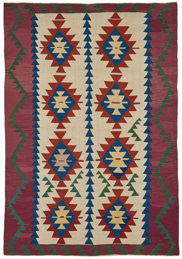 6x9 Handwoven Oushak Kilim Rug - 50602