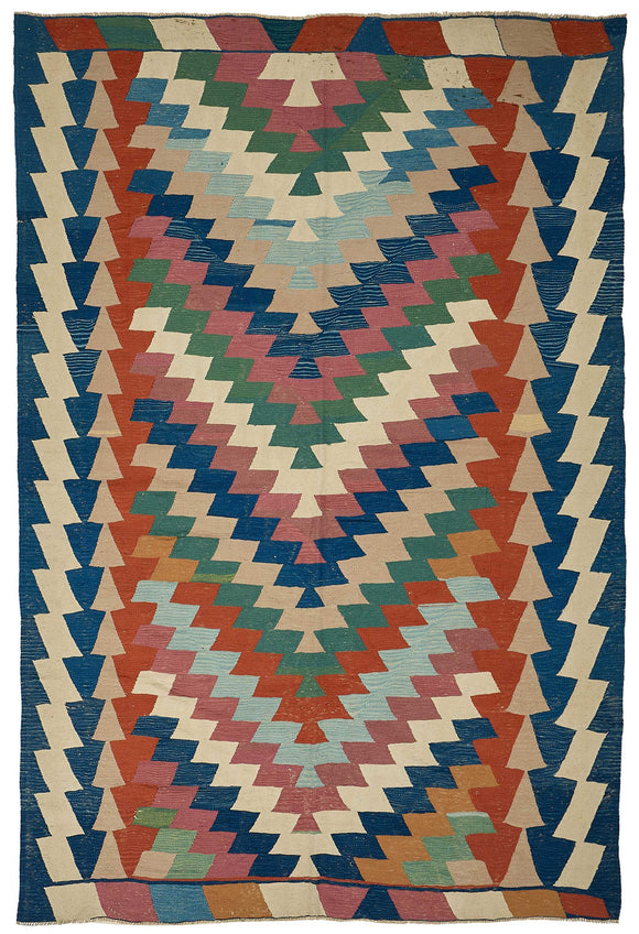 7x10 Handwoven Oushak Kilim Rug - 50603