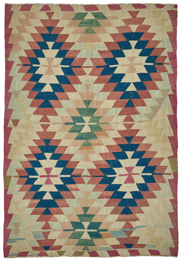 7x9 Handwoven Oushak Kilim Rug - 50607